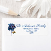 ネービーブルーバラ金ゴールドリーフ ラベル (インサイチュ)