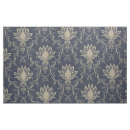 ネービーブルーバロック·パイナッフランスのプルの織物 ファブリック