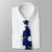 ネービーブルーパーソナライズされた野球を名指しする ネクタイ (タイ)