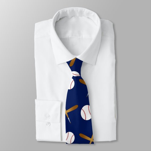 ネービーブルーパーソナライズされた野球を名指しする ネクタイ (タイ)