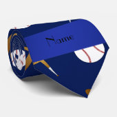 ネービーブルーパーソナライズされた野球を名指しする ネクタイ (ロール)