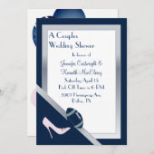 ネービーブルーフットボールウェディングシャワー招待状 招待状 (正面/裏面)