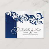 ネービーブルーフローラデザイン-詳細 エンクロージャーカード (正面)