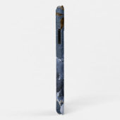 ネービーブルーフローラ水彩茶の葉モノグラム Case-Mate iPhoneケース (裏面/右)