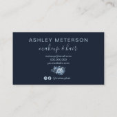 ネービーブルーフローラ水彩音化粧モノグラム 名刺 (裏面)