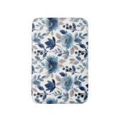 ネービーブルーベリーバラフローラルパターンバスマット バスマット (正面縦)