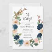 ネービーブルーベ男女兼用ビーシャワー招待状 招待状 (正面)