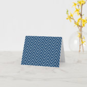 ネービーブルーホワイトシェブロンパターン2A カード (黄色い花)