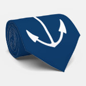 ネービーブルーボートいかりネックタイ ネクタイ (ロール)