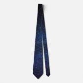 ネービーブルーミルキーウェイナイトスキー銀河系写真 ネクタイ (正面)