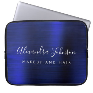ネービーブルーメタリックモノグラムビジネスプロフェッショナル ラップトップスリーブ