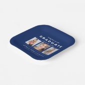 ネービーブルー卒業写真コラージュ ペーパープレート (傾斜あり)