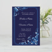 ネービーブルー結婚式招待状 招待状 (スタンド正面)