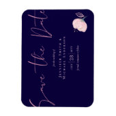 ネービーブルー赤面ピンクロゼゴ結婚ルドズバジェット マグネット (縦)