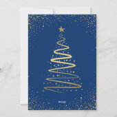 ネービーブルー金ゴールドグリッターシーズンの挨拶写真 シーズンカード (裏面)