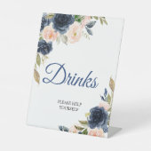 ネービーブルー&赤面フローラシャワープリペーション 台座サイン (正面)