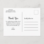 ネービーブルー&金ゴールド卒園お礼のはがき 案内ポストカード (裏面)