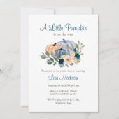 ネービーブルーA小さなカボチャがインビタティに向かっている 招待状 (正面)