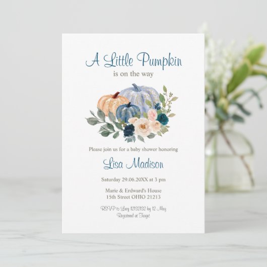 ネービーブルーA小さなカボチャがインビタティに向かっている 招待状 (スタンド正面)