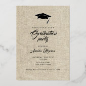 ネービーブ素朴ルー大学院2写真卒業金ゴールド 箔招待状 (裏面)