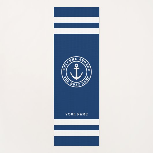 ネービーブ航海のルー&ホワイトへようこそ ヨガマット (正面)