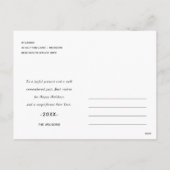 ネービーホリモダンーベリーリースメリークリスマス シーズンポストカード (裏面)