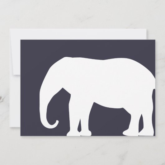 ネービーホワイトエレファントホリデーパーティ招待状 招待状 (裏面)