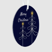 ネービーモダンクリスマスツリーグラフィック オーナメント (正面)