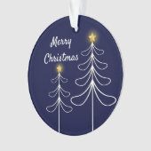 ネービーモダンクリスマスツリーグラフィック オーナメント (正面)