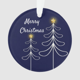 ネービーモダンクリスマスツリーグラフィック オーナメント