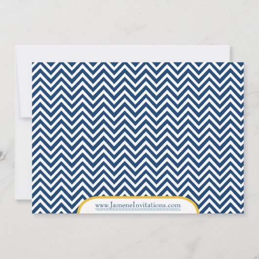 ネービー航海の金ゴールドシェブロン男の赤ちゃんシャワー招待状 招待状 (裏面)