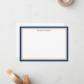 ネービー・アンド・オ縁どレンジ・ノート ノートカード (正面/裏面インサイチュ)