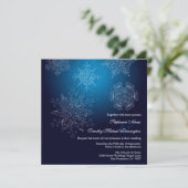 ネービー·スノーフエレガントレーク·ウィンター·ウェディング 招待状 (スタンド正面)
