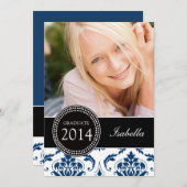 ネービー·ブガーリールー·ダマスク大学院パーティー 招待状 (正面/裏面)