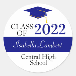 ネービー・ブルーの卒業パーティーがステッカーを好む ラウンドシール