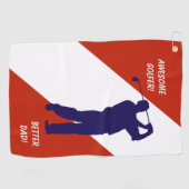 ネービー・ブルー・ゴルファーの父の日 ゴルフタオル (横)