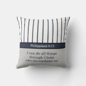 ネービー&ホワイトストライプの野球枕6文字箱 クッション (裏面)