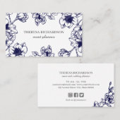 ネービー·マグノリア·ヴィンテージ·ハン色彩の鮮やかド·ソーシャルメディア 名刺 (正面/裏面)