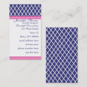 ネービ名門私立校風のー格子 名刺 (正面/裏面)