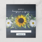 ネービ素朴ーブルーヒ結婚マワリー|Navy Blue Sunflower プレイスカード (外部開封)