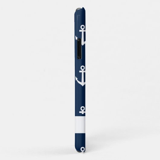 ネービ航海のーブルーいかりパーソナライズされたパターン Case-Mate iPhoneケース (裏面/右)