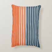 ネービ航海のーブルーオレンジストライプ アクセントクッション (裏面(縦))