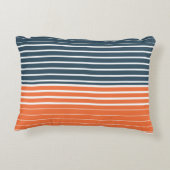 ネービ航海のーブルーオレンジストライプ アクセントクッション (裏面)