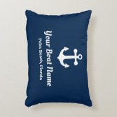 ネービ航海のーブルーカスタム船名ランバーピロー アクセントクッション (正面(垂直))