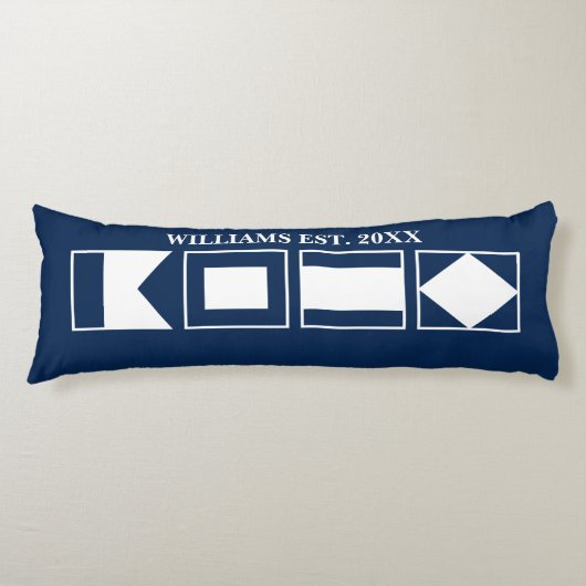 ネービ航海のーブルーファミリー名ベッドデコーラーにフラグを付ける ボディピロー (正面)