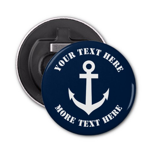 ネービ航海のーブルー磁気ビールボトル 栓抜き (正面)