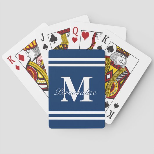 ネービ航海のー·ブルー·ホワイトストライプ トランプ (裏面)