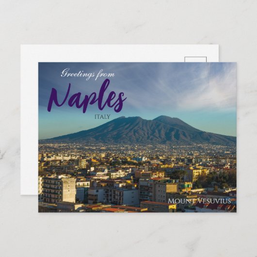 ネープルイタリアからの挨拶山ヴェスビオリウス ポストカード (正面/裏面)