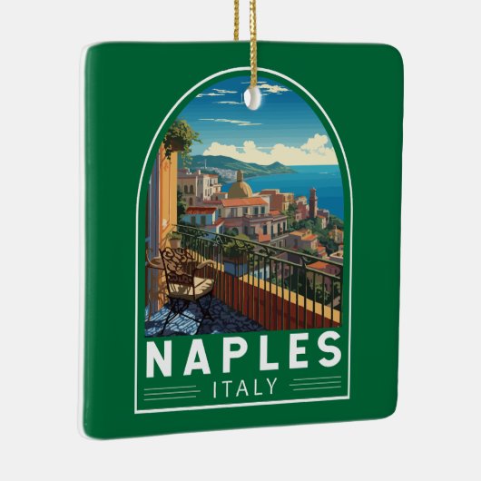 ネープルイタリアトラベルアートヴィンテージ セラミックオーナメント (右)