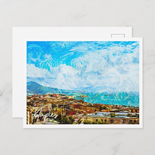 ネープルイタリアビューティフル油ランドスケープ ポストカード (正面/裏面)